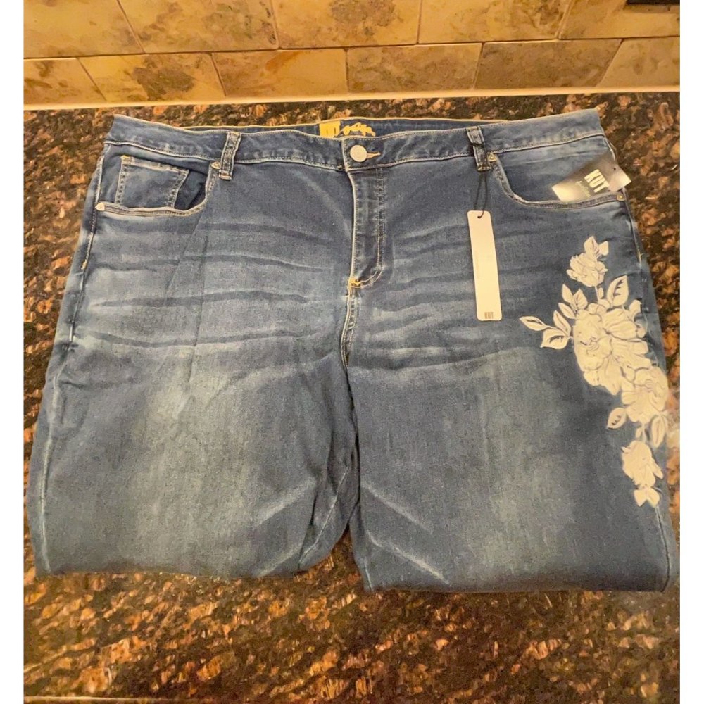 Kut From The Kloth Janet Ankle Skinny Embroidered Jeans 24W NWT - Picture 14 of 14